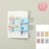 Fashnzfab 12 Set Of 2 - Monster Bunny Flower Accent Alligator Snap Hair Clip Set In Blue