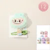 Fashnzfab 12 Set Of 2 - Plush Monster Bunny Face Hairband Alligator Snap Hair Clip Set In Blue