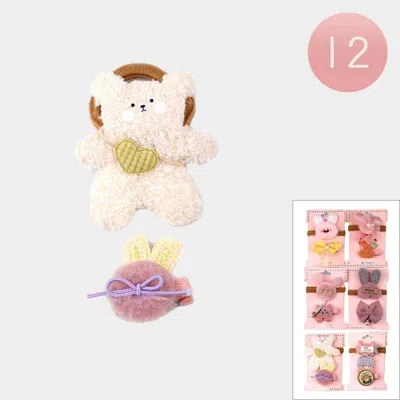 Fashnzfab 12 Set Of 2 - Animal Hair Tie Snap Alligator Hair Clip Set In Multi