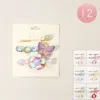Fashnzfab 12 Set Of 3 - Sparkling Butterfly Flower Stone Accent Hair Clip Set In Purple