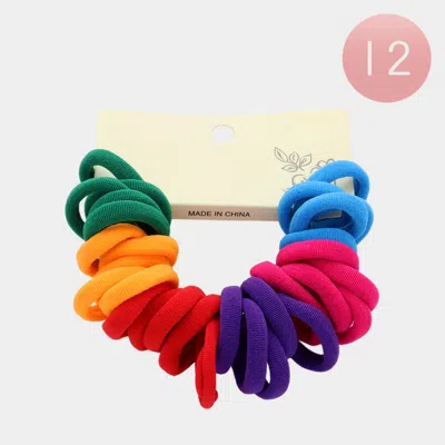 Fashnzfab 12 Set Of 30 - Basic Ponytail Hair Bands - Assorted In Multi