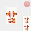 Fashnzfab 12 Set Of 4 - Cherry Hair Clip Set In Red