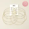 Fashnzfab 12 Set Of 4 - Large Thin Metal Hoop Earring Set In Gold