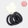 Fashnzfab 12 Set Of 4 - Spiral Hair Tie Twisters In Black