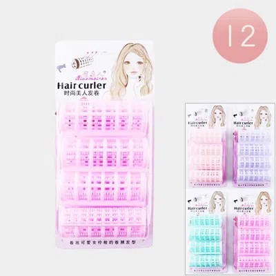 Fashnzfab 12 Set Of 4 - Double Layer Hair Curler Rollers 2.75" L In Multi