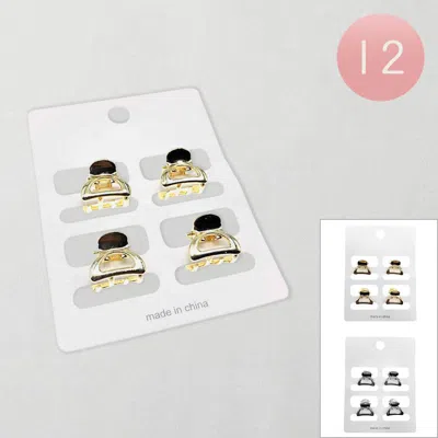 Fashnzfab 12 Set Of 4 - Mini Hair Claw Clip Set In Multi