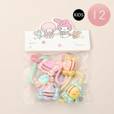 Fashnzfab 12 Set Of 5 - Kids Bee Stretch Hairbands In Multi