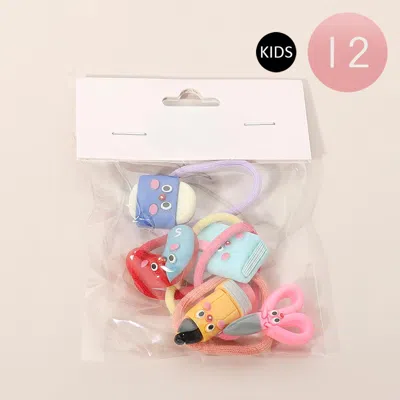 Fashnzfab 12 Set Of 5 - Kids School Theme Stretch Hairbands In Multi