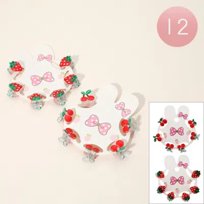 Fashnzfab 12 Set Of 6 - Fruit Mini Hair Claw Clip Set In Multi