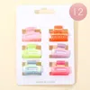 Fashnzfab 12 Set Of 6 - Mini Colorful Square Hair Claw Clips In Multi