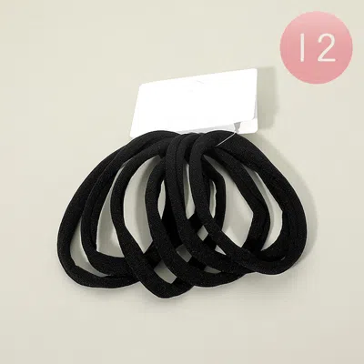 Fashnzfab 12 Set Of 6 - Basic Stretch Hairbands In Black