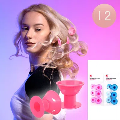 Fashnzfab 12 Set Of 6 - Hair Rollers In Red