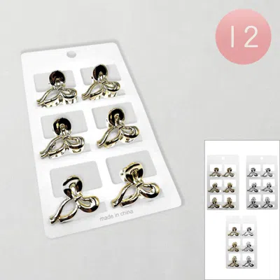 Fashnzfab 12 Set Of 6 - Mini Bow Hair Claw Clip Set In Multi