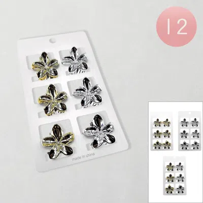 Fashnzfab 12 Set Of 6 - Mini Tropical Flower Hair Claw Clip Set In Multi
