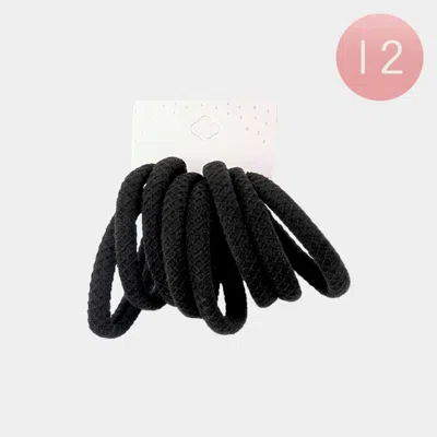 Fashnzfab 12 Set Of 8 - Classic Elastic Hairband Set In Black