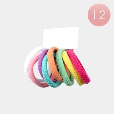Fashnzfab 12 Set Of 8 - Classic Elastic Hairband Set In Multi