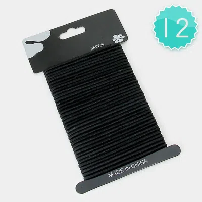 Fashnzfab 12 Sets - Ponytail Hair Bands In Black