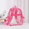 Fashnzfab 12" X 14.5" X 5" Transparent Backpack Bag In Pink