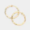 Fashnzfab 1.25 Inch Clip On Hoop Earrings In Gold
