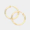 Fashnzfab 1.25 Inch Clip On Hoop Earrings In Gold
