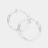 Fashnzfab 1.25 Inch Clip On Hoop Earrings In Metallic