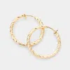 Fashnzfab 1.25" Textured Metal Hoop Clip On Earrings 1.25" X 1.25" - Gold In Gold