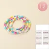 Fashnzfab 12pcs - Blessed Message Colorful Beaded Multi Layered Bracelets Assorted In Multi