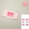 Fashnzfab 12pcs - Bow Print Zipper Flat Pouch Bags In Multi