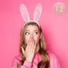 Fashnzfab 12pcs - Bunny Rabbit Ear Fur Headbands In Pink