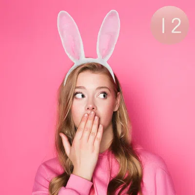 Fashnzfab 12pcs - Bunny Rabbit Ear Fur Headbands In Pink