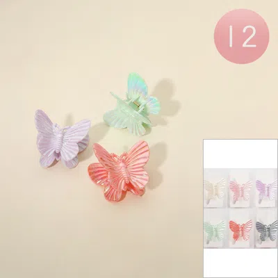 Fashnzfab 12pcs - Butterfly Hair Claw Clips 3" X 2" In Multi