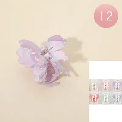 Fashnzfab 12pcs - Butterfly Hair Claw Clips In Purple
