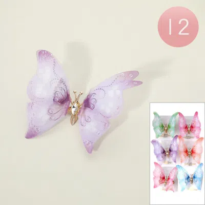 Fashnzfab 12pcs - Butterfly Hair Clips In Multi