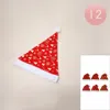 Fashnzfab 12pcs - Christmas Santa Hat Set In Multi