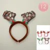 Fashnzfab 12pcs - Christmas Sparkled Reindeer Antler Headbands In Multi
