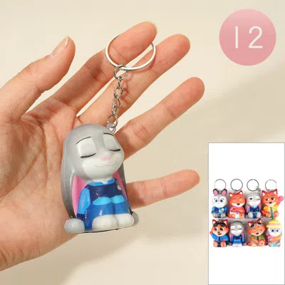 Fashnzfab 12pcs - Cute Animal Cartoon Character Bag Charm Keychains In Blue