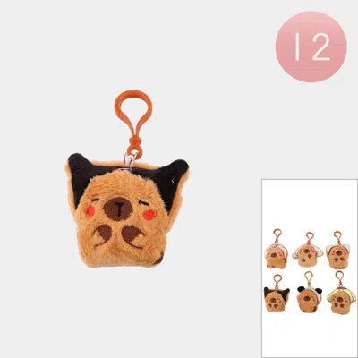 Fashnzfab 12pcs - Cute Capybara Animal Plush Keychains In Multi