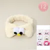 Fashnzfab 12pcs - Cute Cartoon Eyes Accent Soft Stretch Plush Bow Headbands In White