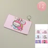 Fashnzfab 12pcs - Cute Monster Bunny Character Printed Keychain Pencil Cases / Mini Pouch Bags In Multi