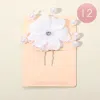 Fashnzfab 12pcs - Fabric Pearl Floral Hair Comb Pins In Metallic