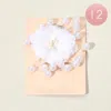 Fashnzfab 12pcs - Fabric Pearl Floral Hair Comb Pins In White