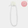 Fashnzfab 12pcs - Faux Pearl Necklace And Earring Set In Metallic
