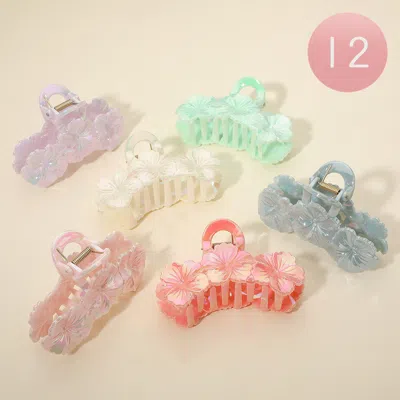Fashnzfab 12pcs - Flower Hair Claw Clips In Multi