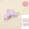 Fashnzfab 12pcs - Flower Hairs Claw Clips In Purple
