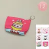 Fashnzfab 12pcs - Fun Monster Bunny Character Printed Mini Keychain Pouch Bags / Coin Purses In Multi