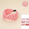 Fashnzfab 12pcs - Heart Pattern Knot Headbands - Assorted In Multi