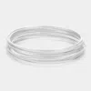 Fashnzfab 12pcs - Metal Stackable Bangle Bracelets In Silver