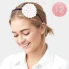 Fashnzfab 12pcs - Pearl Stone Round Headbands In White