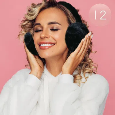 Fashnzfab 12pcs - Plain Plush Earmuffs In Black