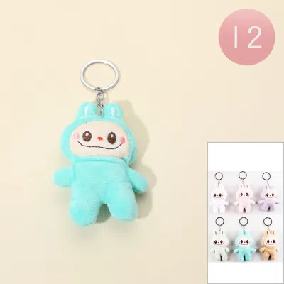 Fashnzfab 12pcs - Plush Bunny Monster Doll Keychains / Bag Charms In Multi